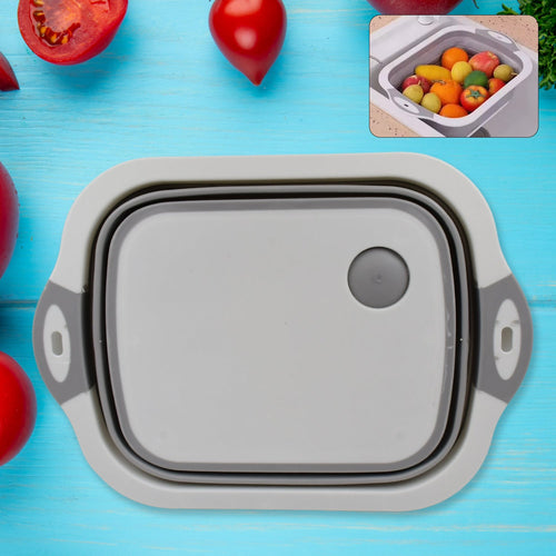 2-in-1 Foldable Chopping Board & Wash Basket