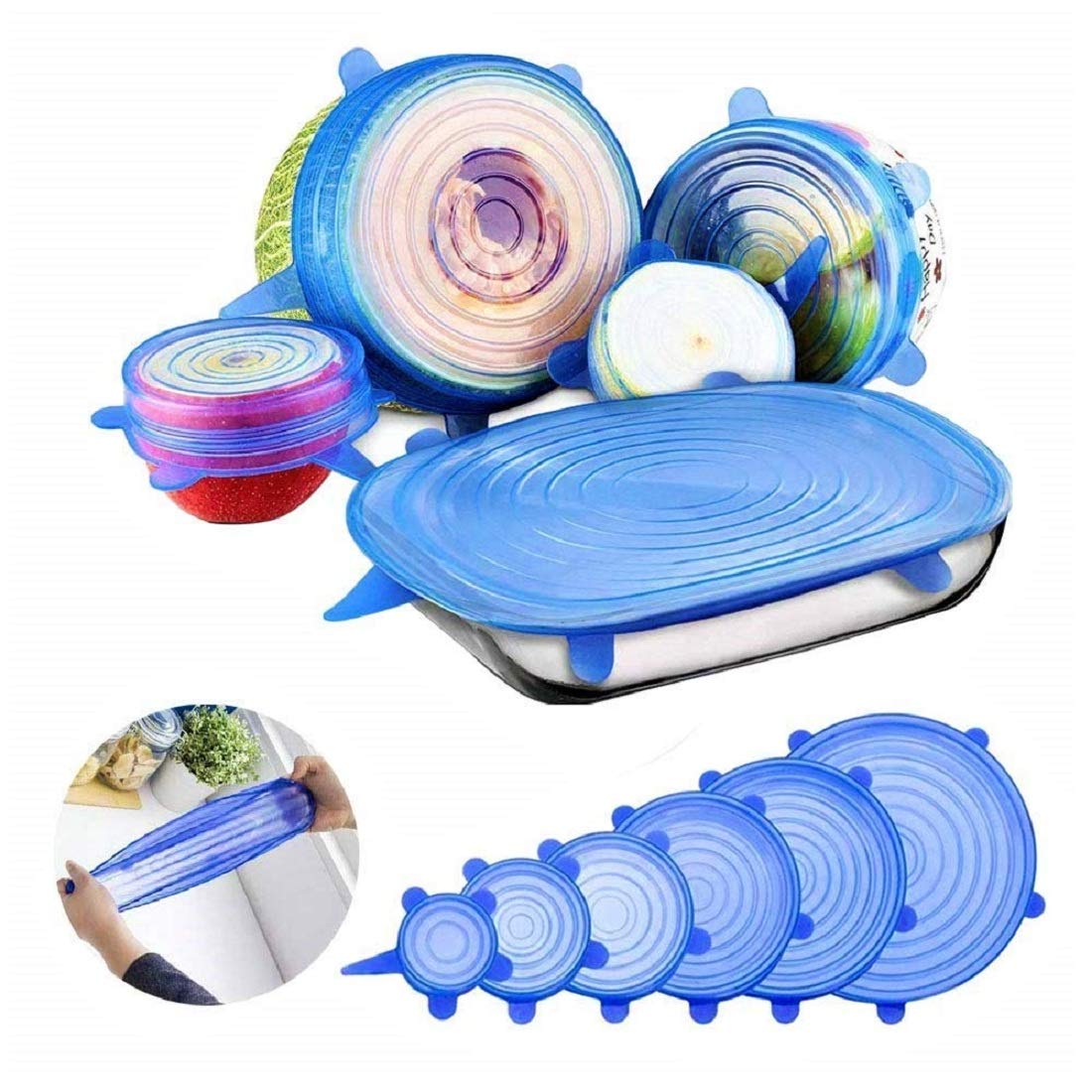 Silicone Stretch Lids, Set of 12