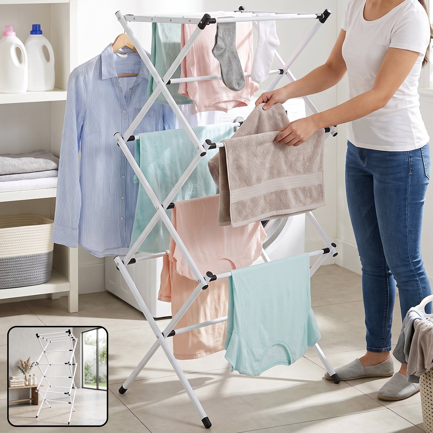 Folding Clothes Drying Rack