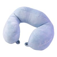 U Shaped Soft Travel Neck Pillow Blue Plush Head Neck Support Cushion (1 Pc)