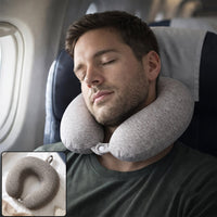 U Shaped Soft Travel Neck Pillow Grey Melange Head Neck Support (1 Pc)