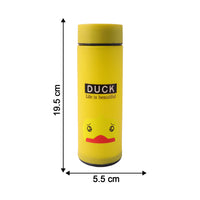 Cute Cartoon Design Frosted Glass Water Bottle With Leak Proof Lid (450 Ml)