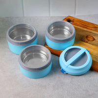 3 Layer Insulated Lunch Box Set With Handle  Strap - (Set)