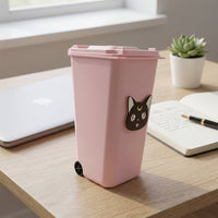 Creative Mini Trash Can Shape Pen Stand With Lid (1 Pc)