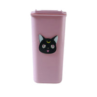 Creative Mini Trash Can Shape Pen Stand With Lid (1 Pc)