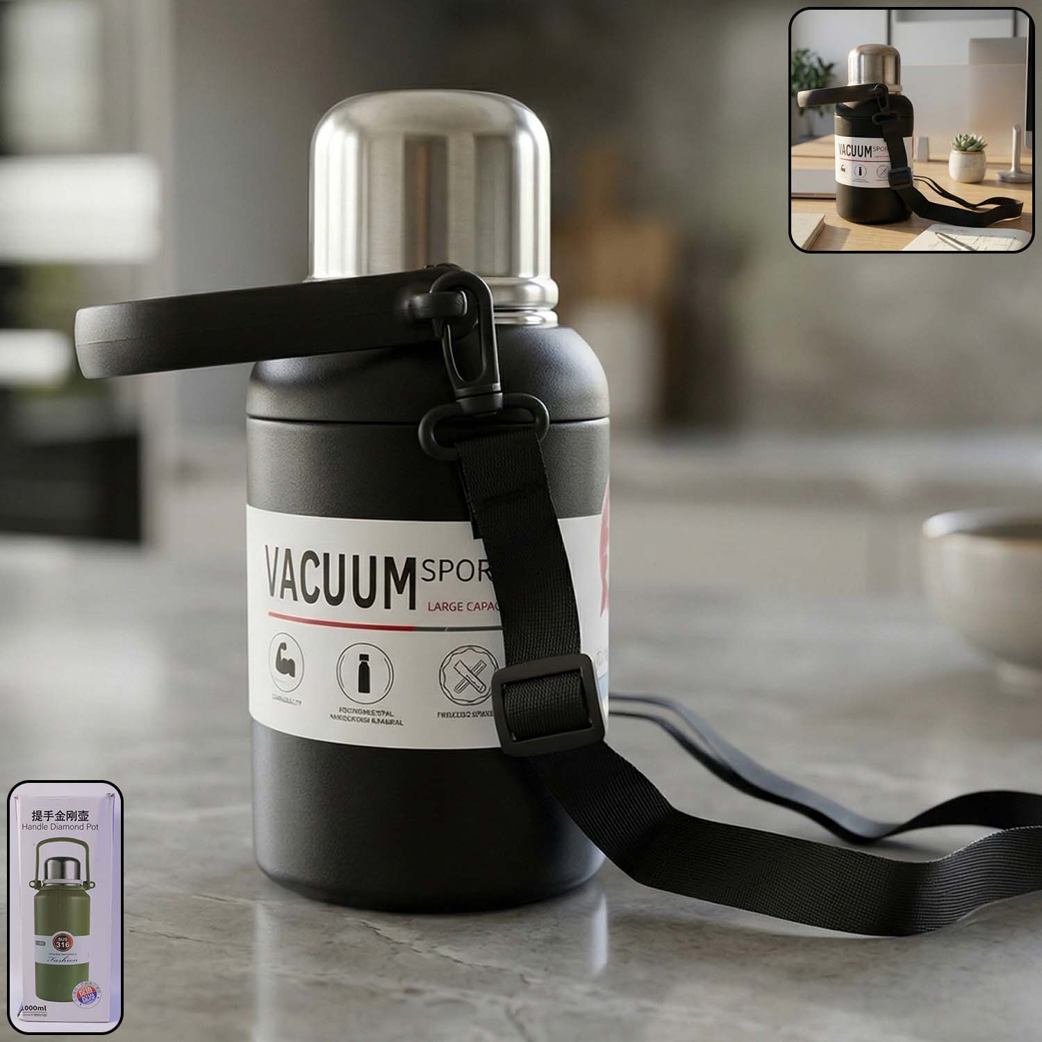 Stainless Steel Vacuum Flask, 1L