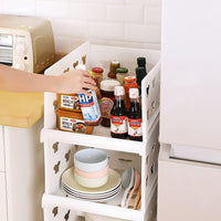 7887 4 Layer Stackable Multifunctional Storagefor Clothes Foldable Drawer Shelf Basket Utility Cart Rack Storage Organizer Cart For Kitchen Pantry Closet Bedroom Bathroom Laundry (4 Layer 1 Pc)