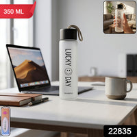 Premium Frosted Glass Water Bottle With Leak Proof Lid (350 Ml)