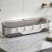 Stylish Bathroom Wall Shelf  1 Pc Multi-purpose Storage Organizer With Hooks