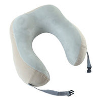 U Shaped Memory Foam Travel Neck Pillow Beige With Buckle Strap (1 Pc)