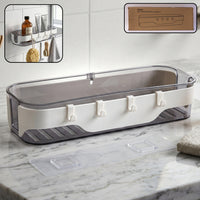 Stylish Bathroom Wall Shelf  1 Pc Multi-purpose Storage Organizer With Hooks