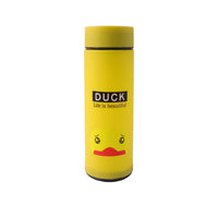Cute Cartoon Design Frosted Glass Water Bottle With Leak Proof Lid (450 Ml)